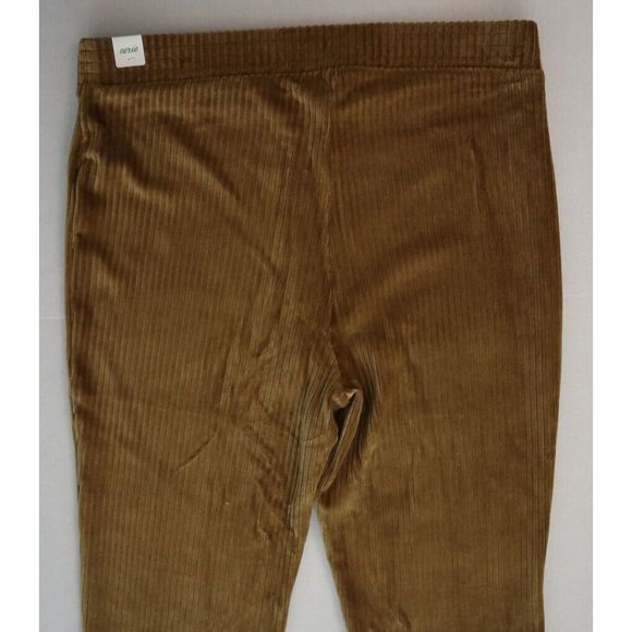 Aerie Women’s Sz Large Gold High Rise Ribbed Taille Haute Bell Bottom Pants - Picture 7 of 14